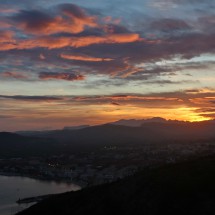 Sunset with the Mediterranean Sea and the little town Xabia